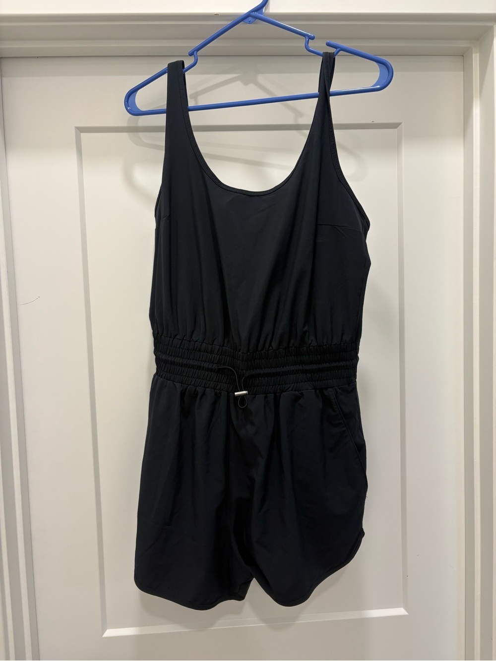 Abercrombie & Fitch Black Sleeveless Romper with Smocked Waist M